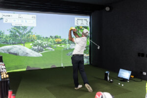 Golf simulator at St Lucia Golf Links Pro Shop in Brisbane