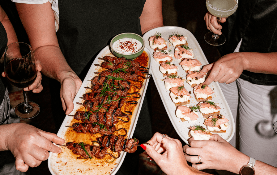 Canapes served at private event at St Lucia restaurant